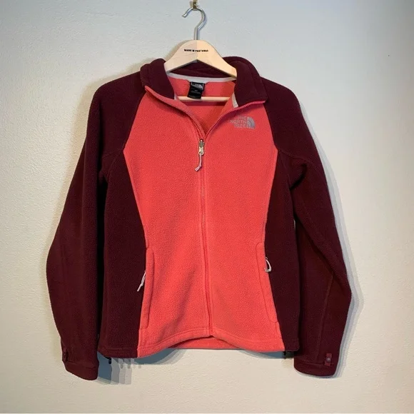 THE NORTH FACE | Vintage Women’s Pink & Burgundy Color‎ Block Fleece Zip Up - Picture 2 of 11
